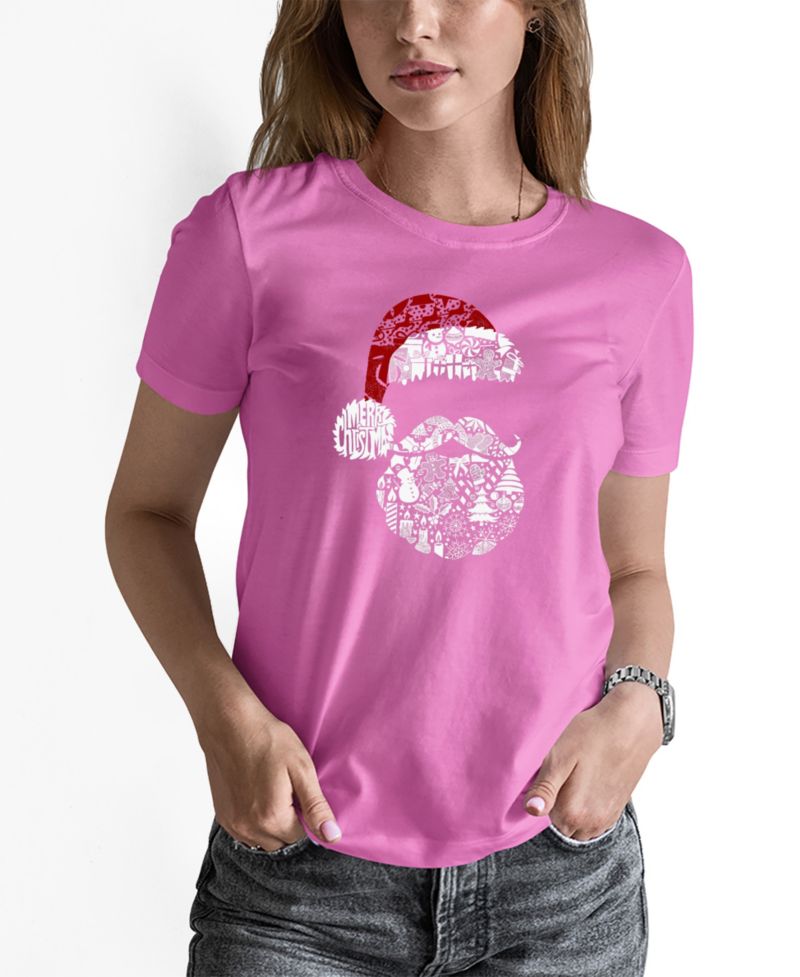 Women's Santa Pics Word Art Long-Sleeve T-Shirt