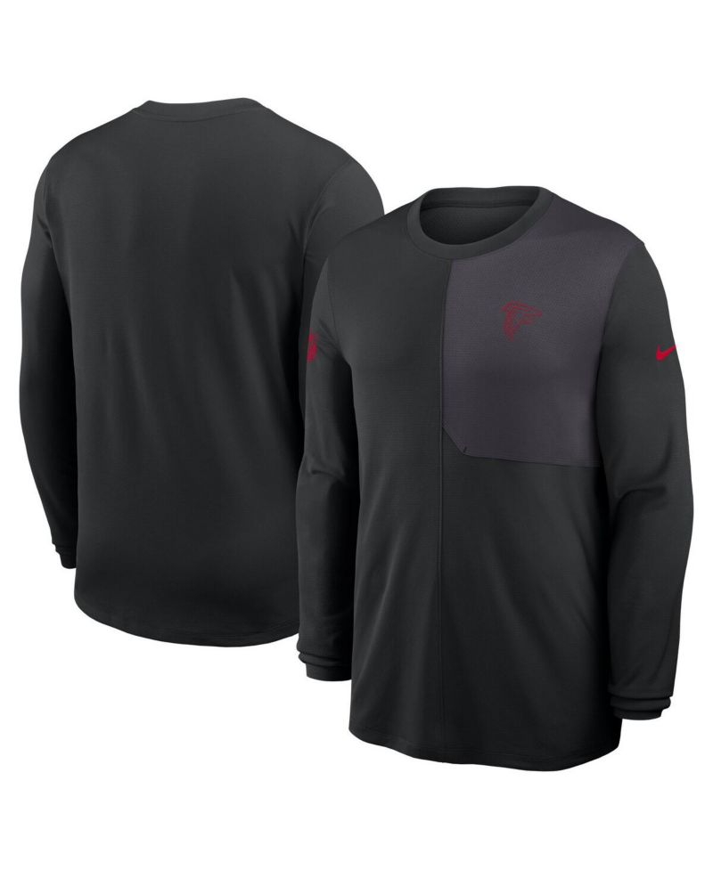 Men's Black Atlanta Falcons Sideline Coach UV Performance Long Sleeve T-Shirt