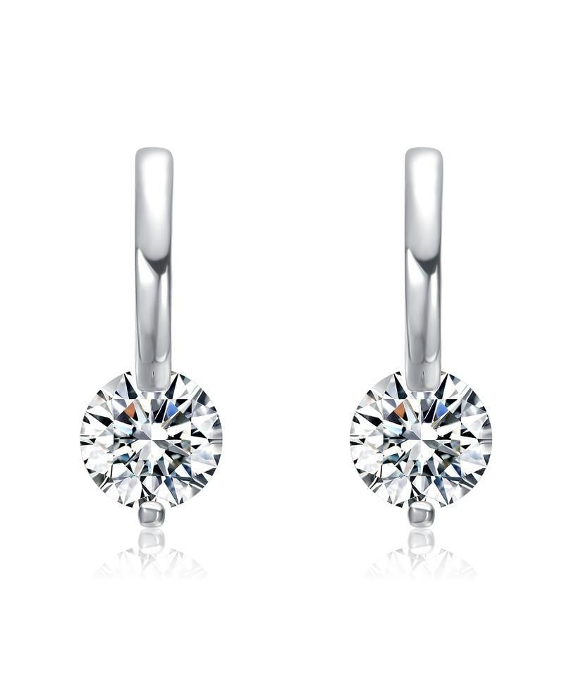 Radiant Gold Plated CZ Huggie Hoop Earrings