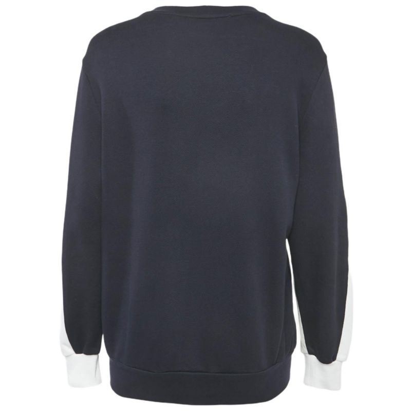 Women's Black Studded Logo Cotton Knit Oversized Sweatshirt
