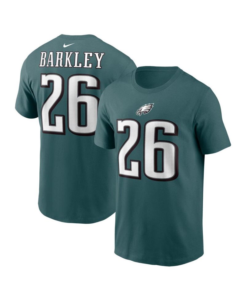 Nike Men's Saquon Barkley Midnight Green Philadelphia Eagles Player Name & Number T-Shirt