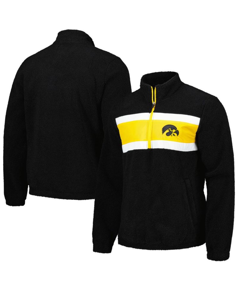 Men's Black Iowa Hawkeyes Pinch Runner Half-Zip Sweatshirt
