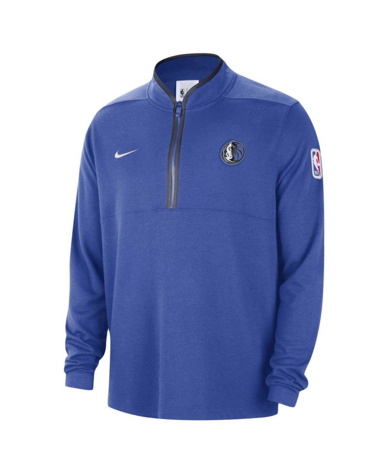 Men's Blue Dallas Mavericks Authentic Performance Half-Zip Jacket