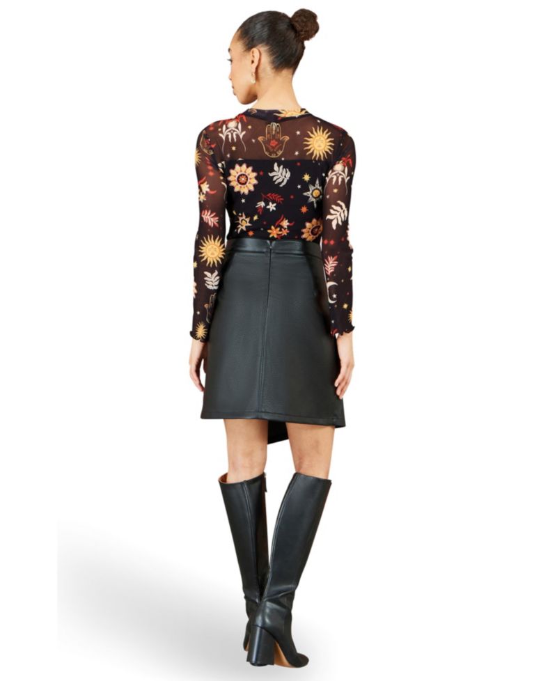 Women's Cosmic Mesh Long-Sleeve Sheer Top
