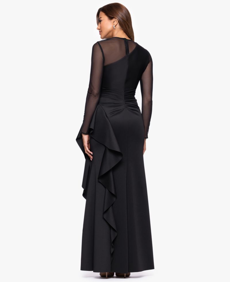 Petite Crew Neck Long Sleeve Dress