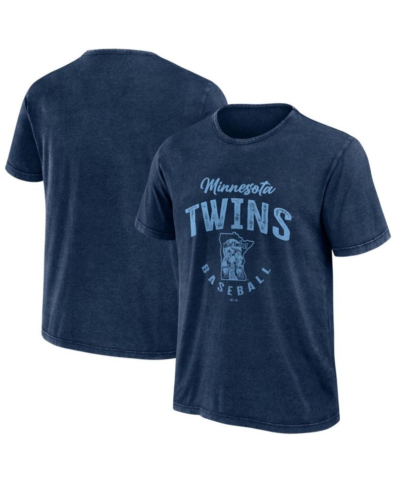 Men's Navy Minnesota Twins Cooperstown Collection Washed T-Shirt