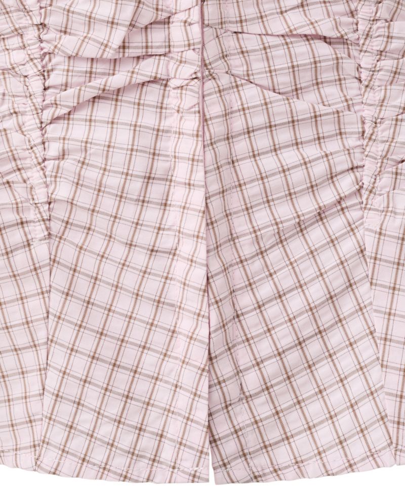 Women's Checkered V-Neck Sleeveless Blouse