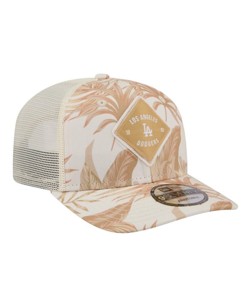 Men's Tan Los Angeles Dodgers Tonal Palm 9SEVENTY Adjustable Trucker Hat