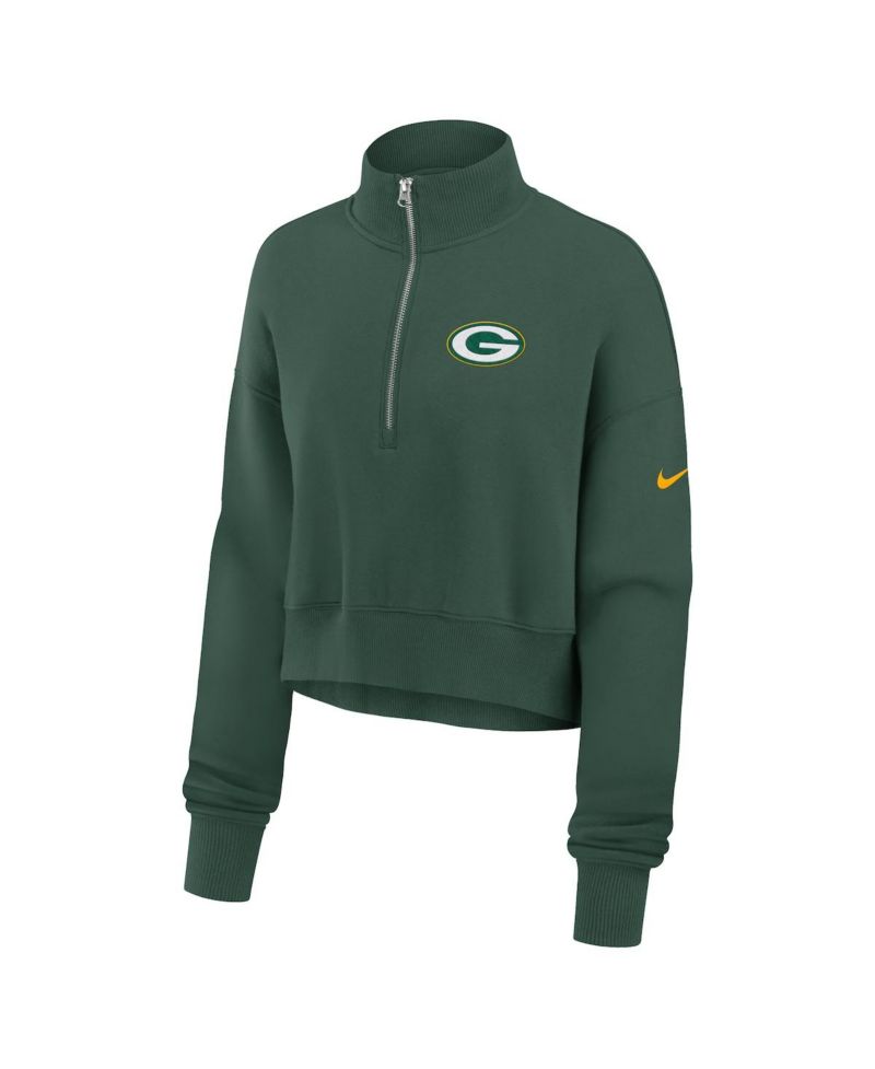 Women's Green Green Bay Packers Phoenix Fleece Quarter-Zip Sweatshirt