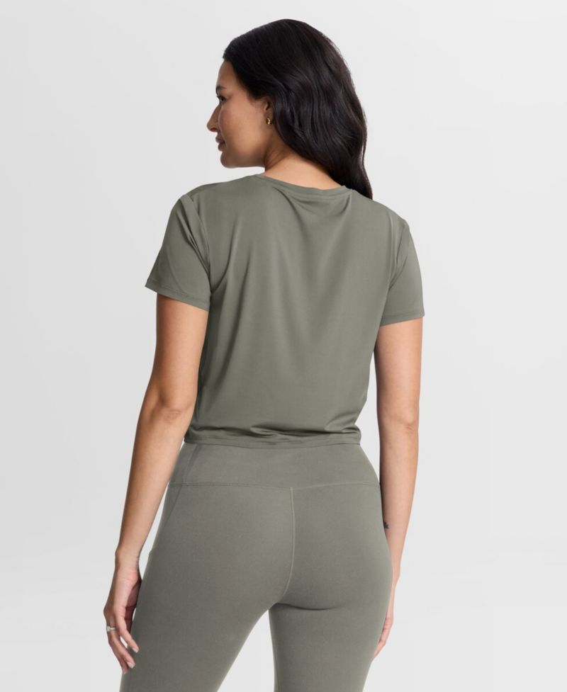 Women's Olive New York Yankees One Twist Dri-FIT Cropped T-Shirt