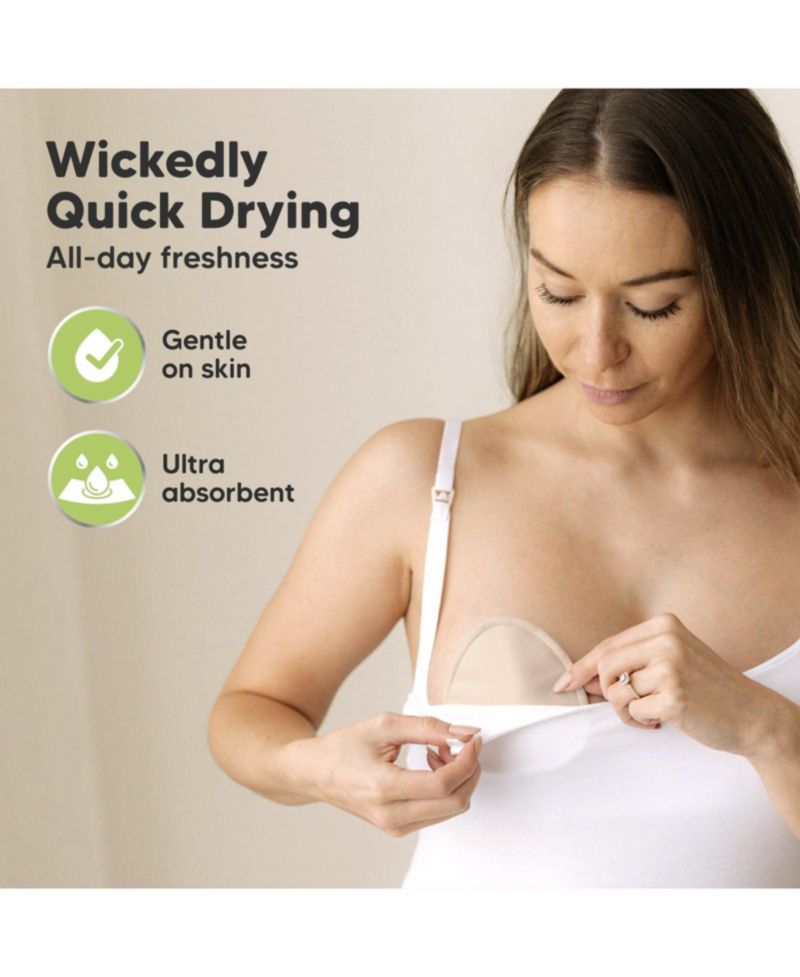 14pk Organic Nursing Pads, Reusable Nipple Pads for Breastfeeding, Washable Breast Pads + Wash Bag
