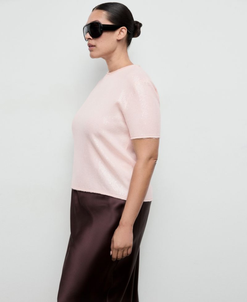 Women's Short-Sleeved Sequin Sweater