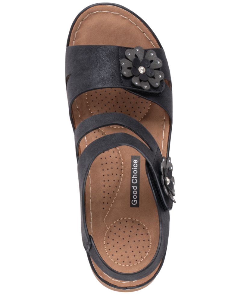 Women's Cadance Double Band Rosette Comfort Sandals