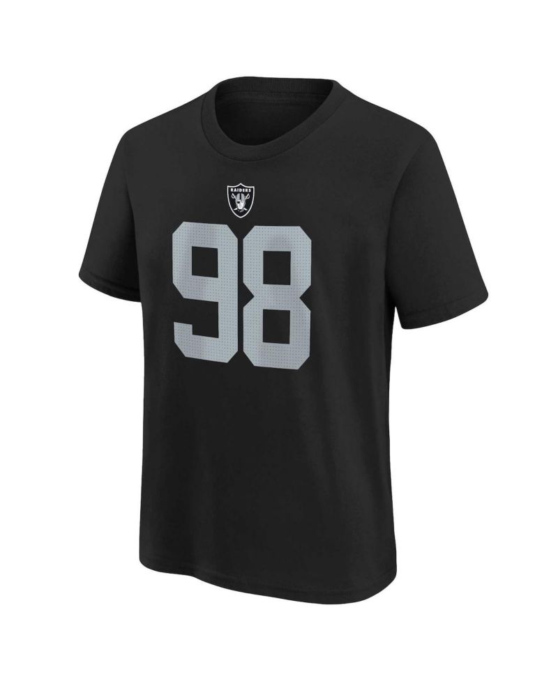 Youth Maxx Crosby Black Las Vegas Raiders Player Name and Number T-shirt