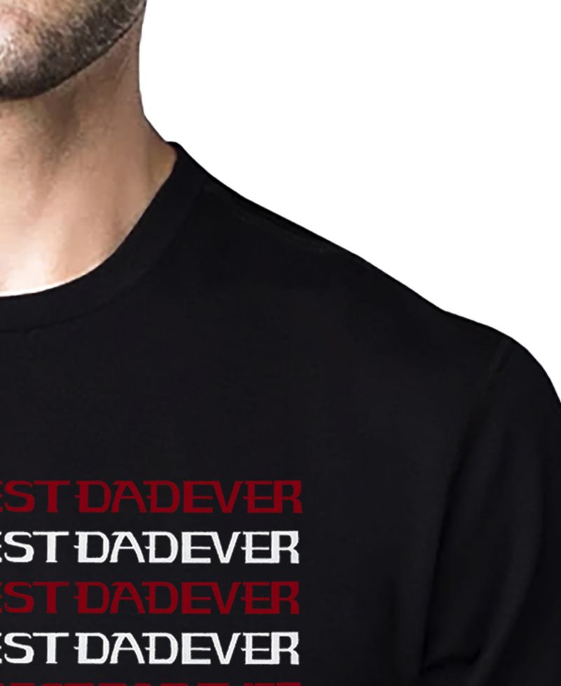 Men's Best Dad Ever American Flag Word Art Cotton and Polyester Blend T-Shirt