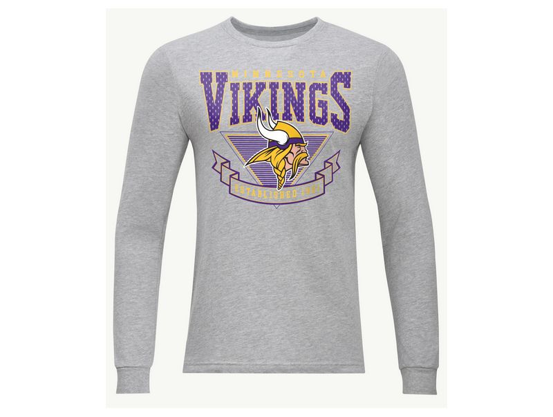 Men's Heather Gray Minnesota Vikings Seal Long Sleeve T-Shirt