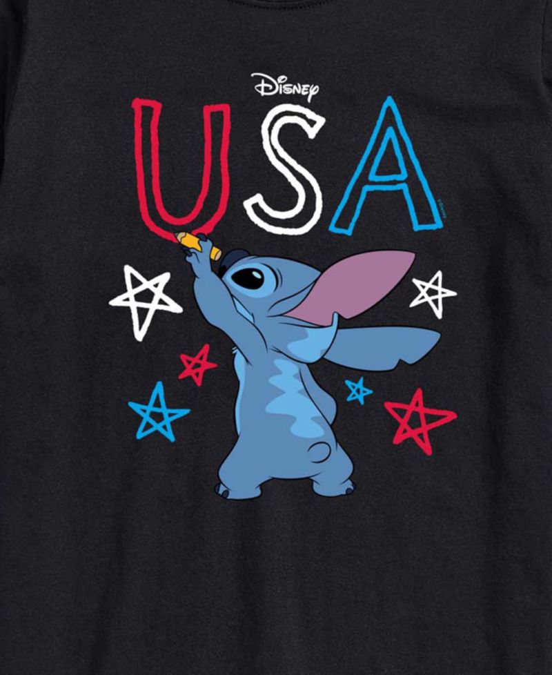 Men's Lilo USA Stitch Drawing Short-Sleeve Graphic T-Shirt