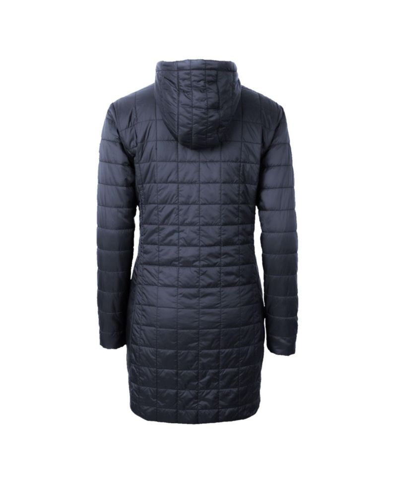 Women's Heather Navy Midshipmen Rainier PrimaLoft Eco Hooded Long Coat