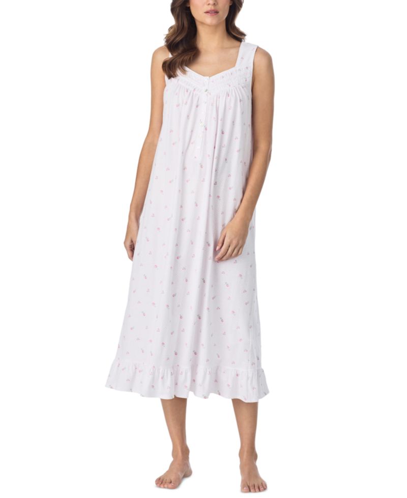 Women's Sleeveless Cotton Jersey Knit Long Nightgown