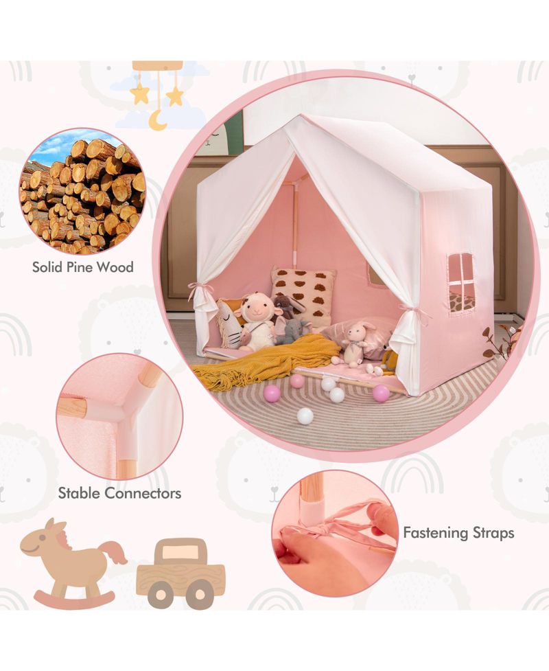 Indoor-Outdoor Play Tent with Washable Mat, 3-Piece Set
