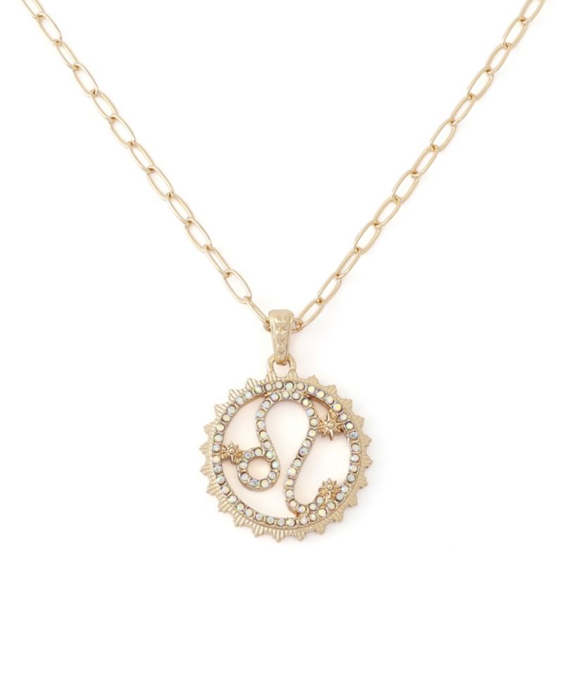 Faux-Stone Leo Celestial Pendant Necklace Charm Zodiac Set