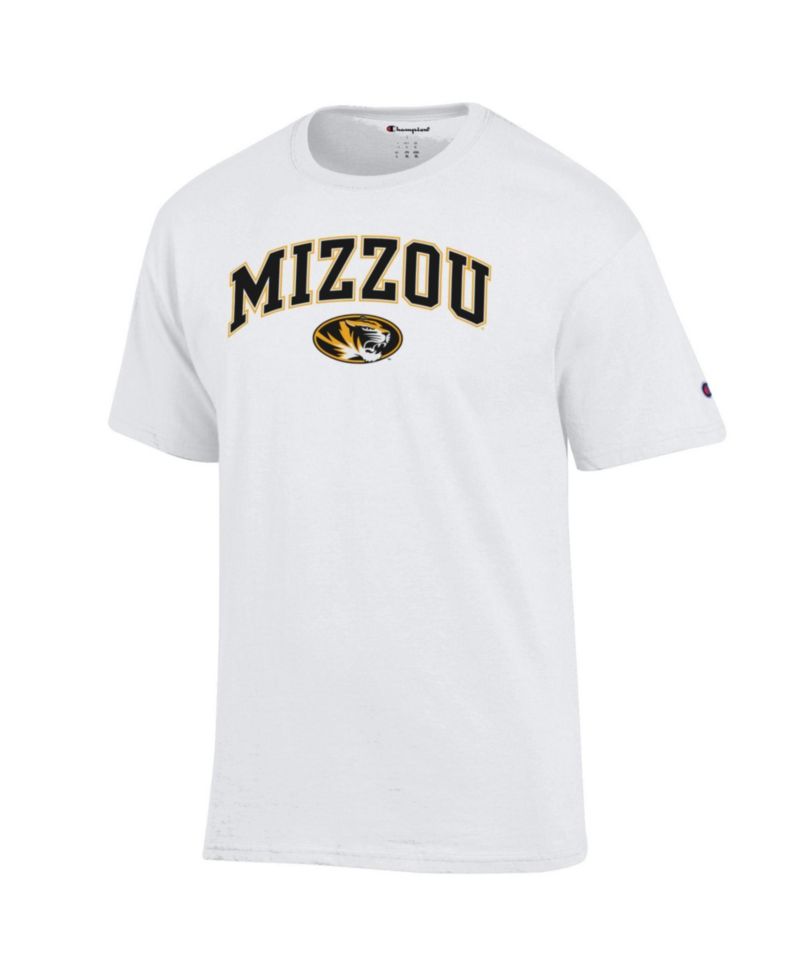Men's Champion White Missouri Tigers Arched Logo T-Shirt