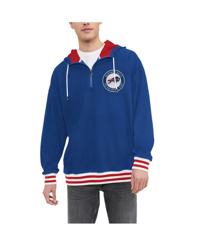 Men's Royal Buffalo Bills Aaron Quarter-Zip Hoodie