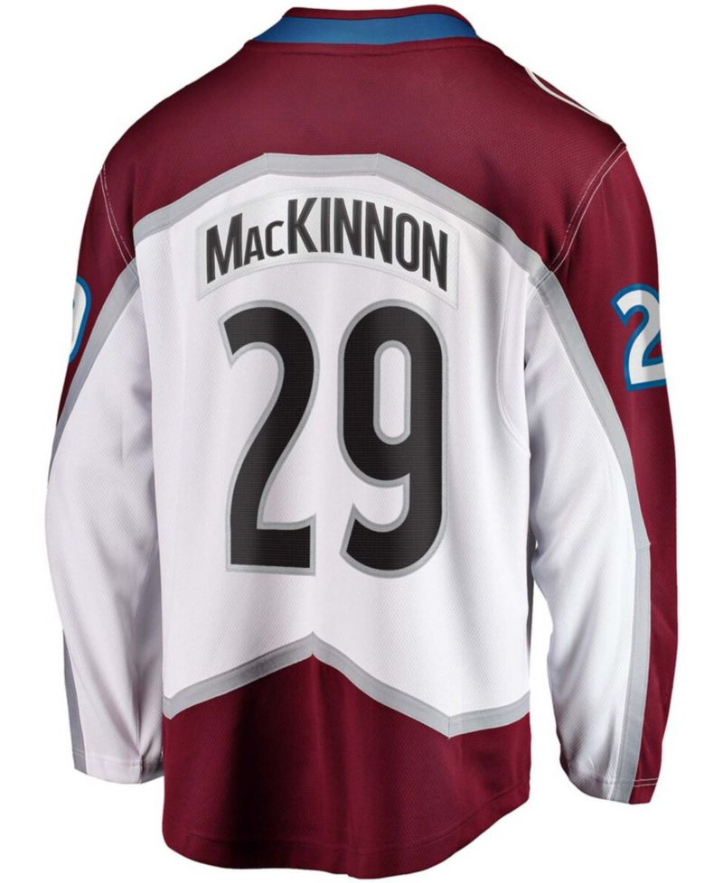 Men's Nathan MacKinnon White Colorado Avalanche Away Premier Breakaway Player Jersey