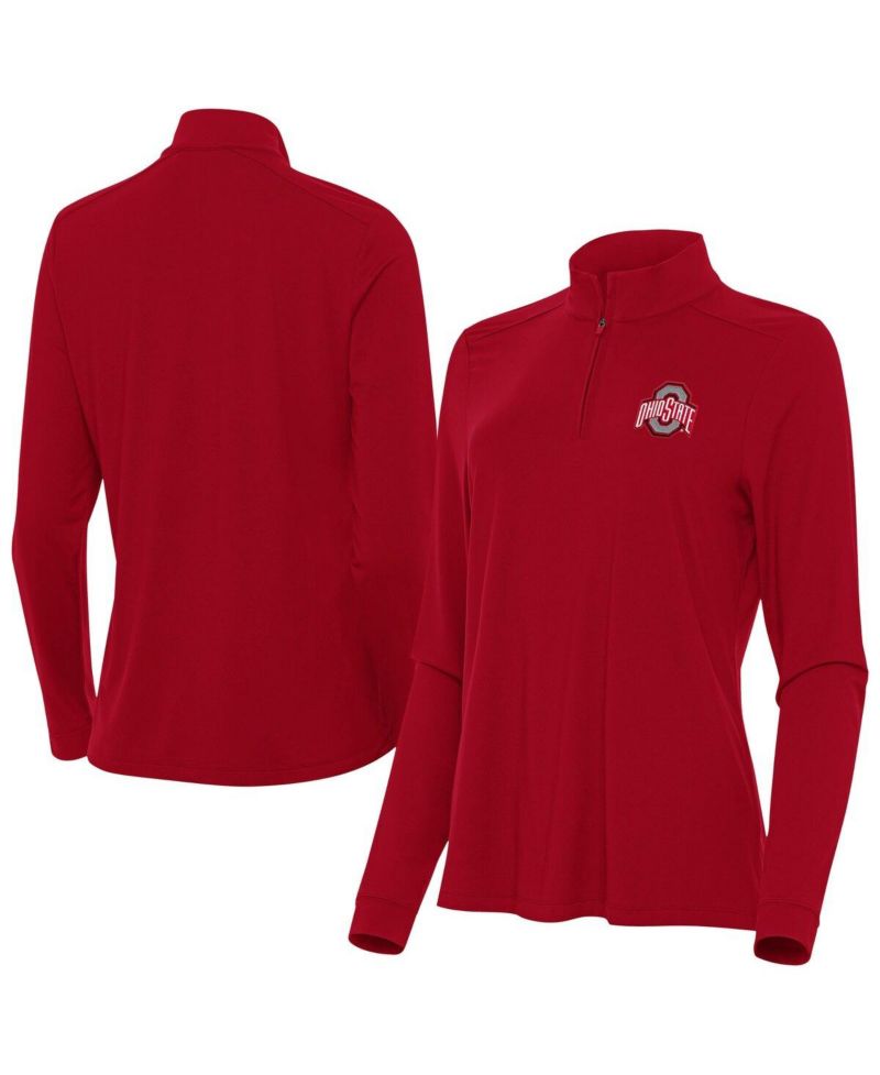 Women's Scarlet Ohio State Buckeyes Intent Quarter-Zip Sweatshirt