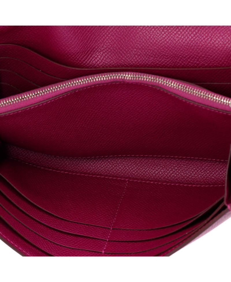 Long Kelly Epsom Leather Wallet, 8"W x 4.5"H x 1"D
