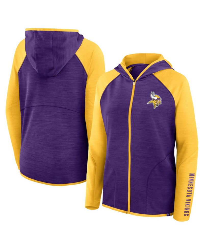 Women's Purple/Gold Minnesota Vikings Redzone End Around Pass Raglan Full-Zip Hoodie