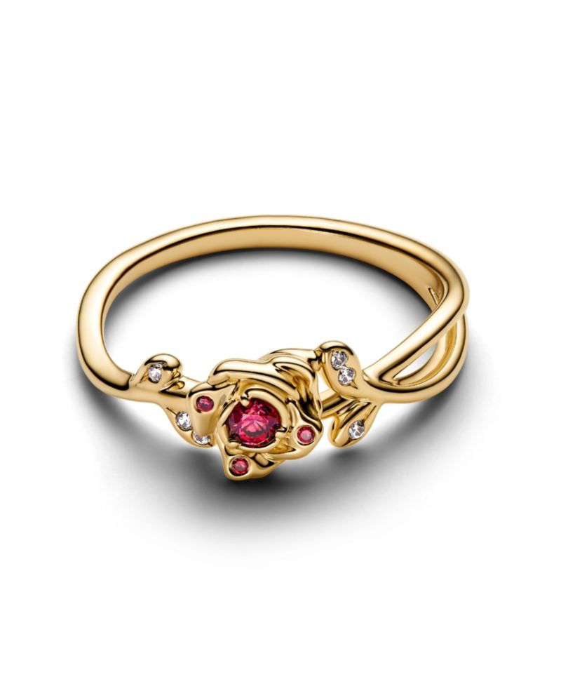 Gold-Plated Disney Beauty and Beast Rose Ring