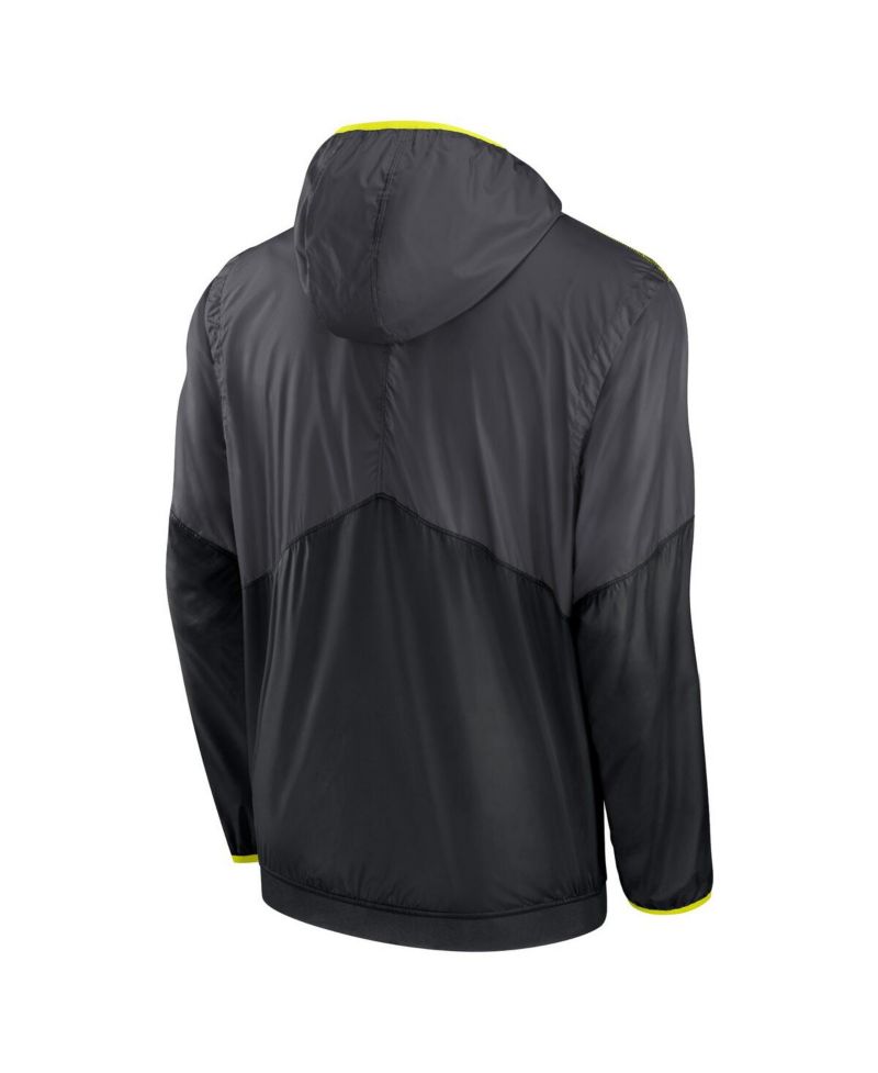 Men's Anthracite Tennessee Titans Volt Hoodie Half-Zip Jacket