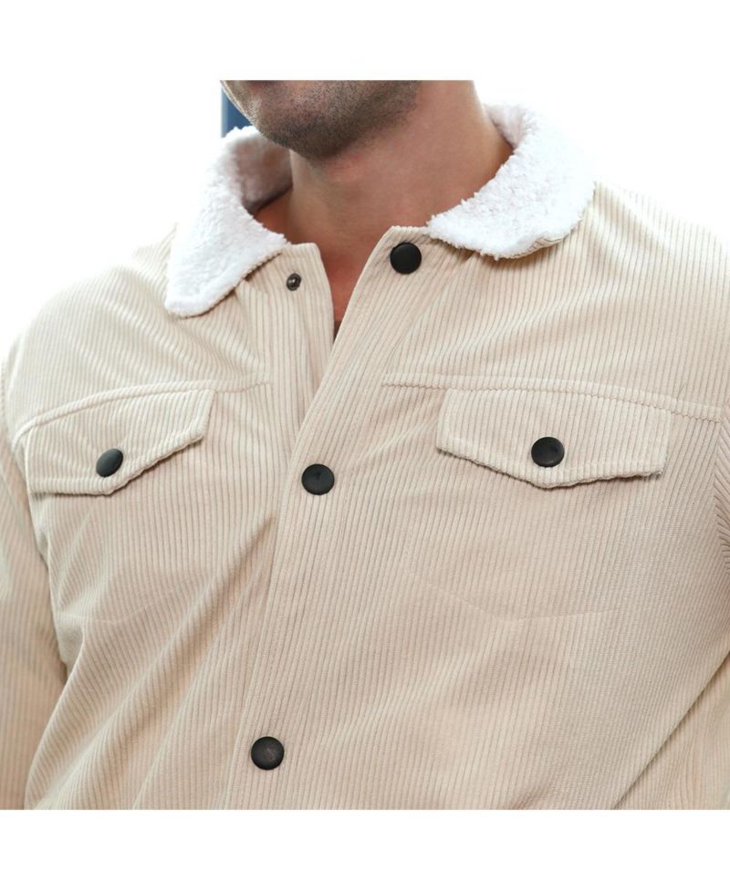 Men's Cream White Utility-Corduroy Jacket