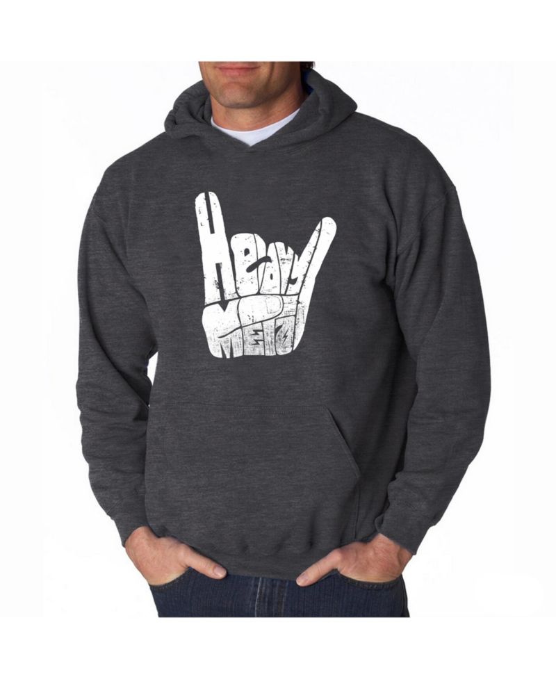 Men's Word Art Hooded Sweatshirt - Heavy Metal