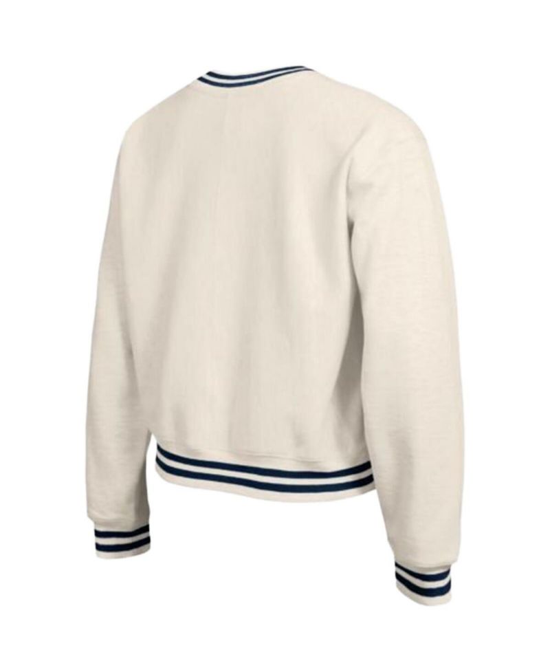 Women's Cream Los Angeles Dodgers Reverse Weave Sweatshirt