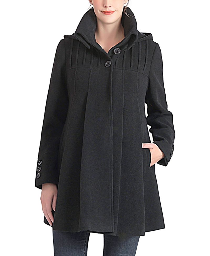 Maternity Aela Hooded A-Line Wool-Blend Coat