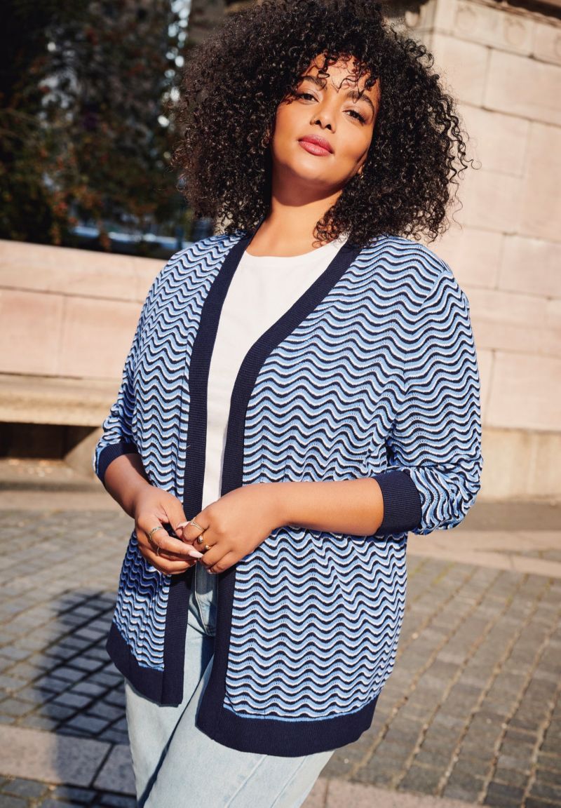 Women's Plus Size Poet Sleeve Open Cardigan Sweater