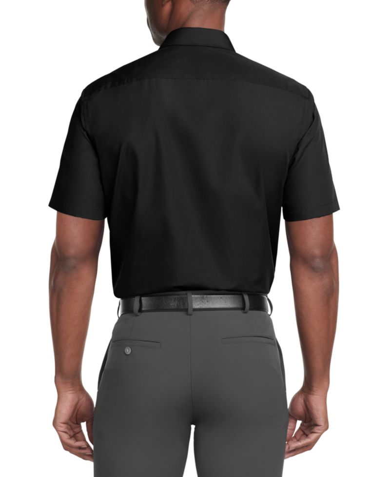 Men's Regular Fit Poplin Short Sleeve Dress Shirt