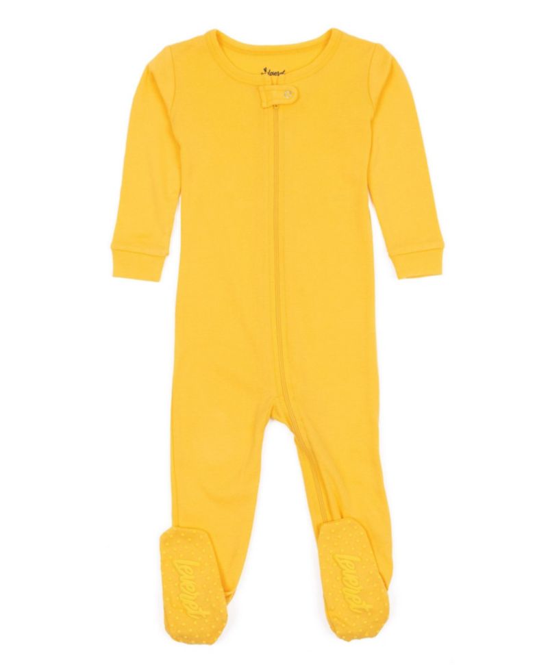 Toddler Matching Family One Piece Footed Cotton Long Sleeve Solid Color Pajamas 2T-5T