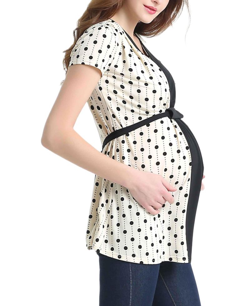 Maternity kimi + kai Nursing Polka Dot Print Top