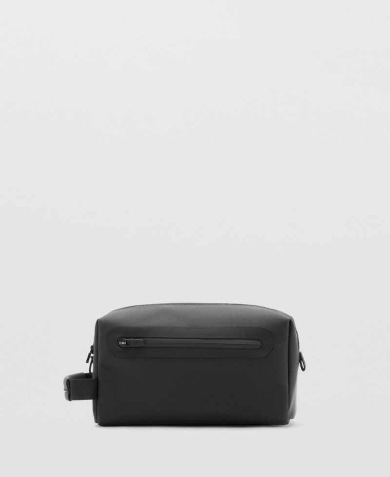 Men's Faux Leather Detail Toiletry Bag