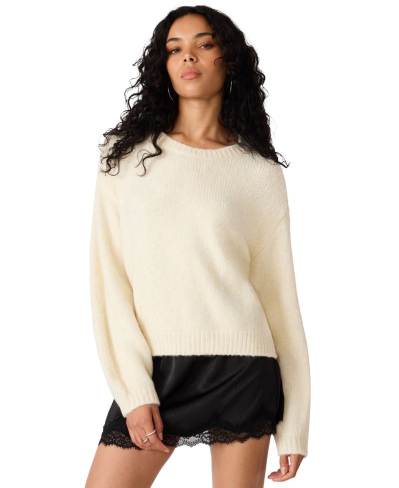 Women's Carmen Crewneck Fuzzy-Knit Sweater