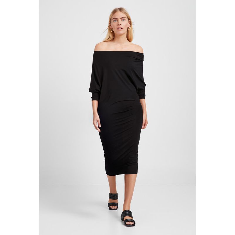 Women's Julia Off-Shoulder Batwing-Sleeve Jersey Midi Dress