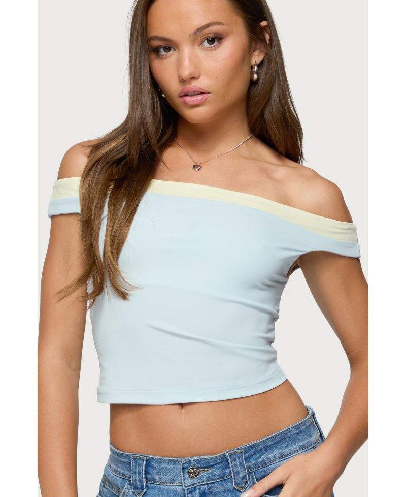 Womens Strada Contrast Off Shoulder Top