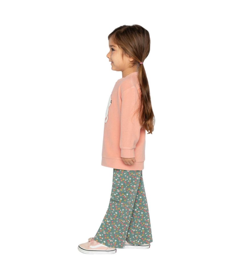 Baby Girls Tunic and Leggings Set Pale Pink and Green Floral Print
