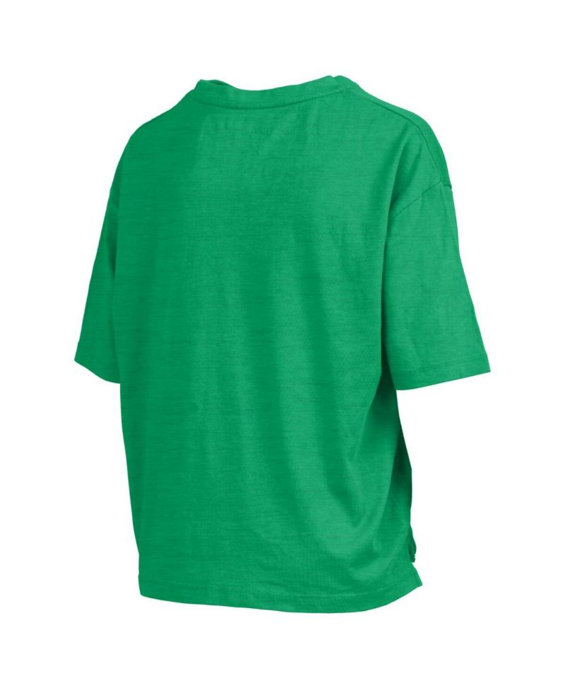 Women's Kelly Green Notre Dame Fighting Irish Motley Crew Bishop Waist Length Oversized Slub T-Shirt