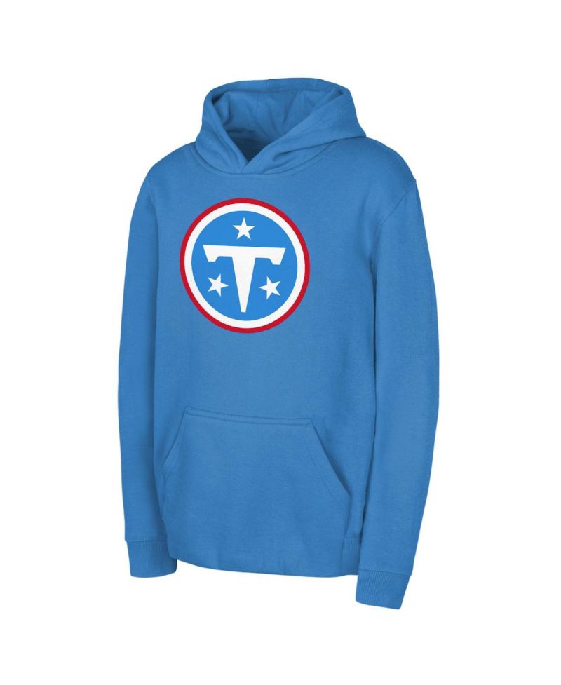 Big Boys and Girls Light Blue Tennessee Titans Primary Logo Fleece Hoodie