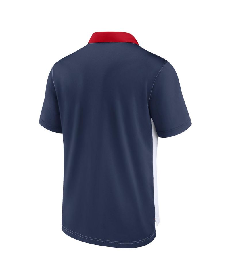 Men's White, Navy Boston Red Sox Rewind Stripe Polo Shirt