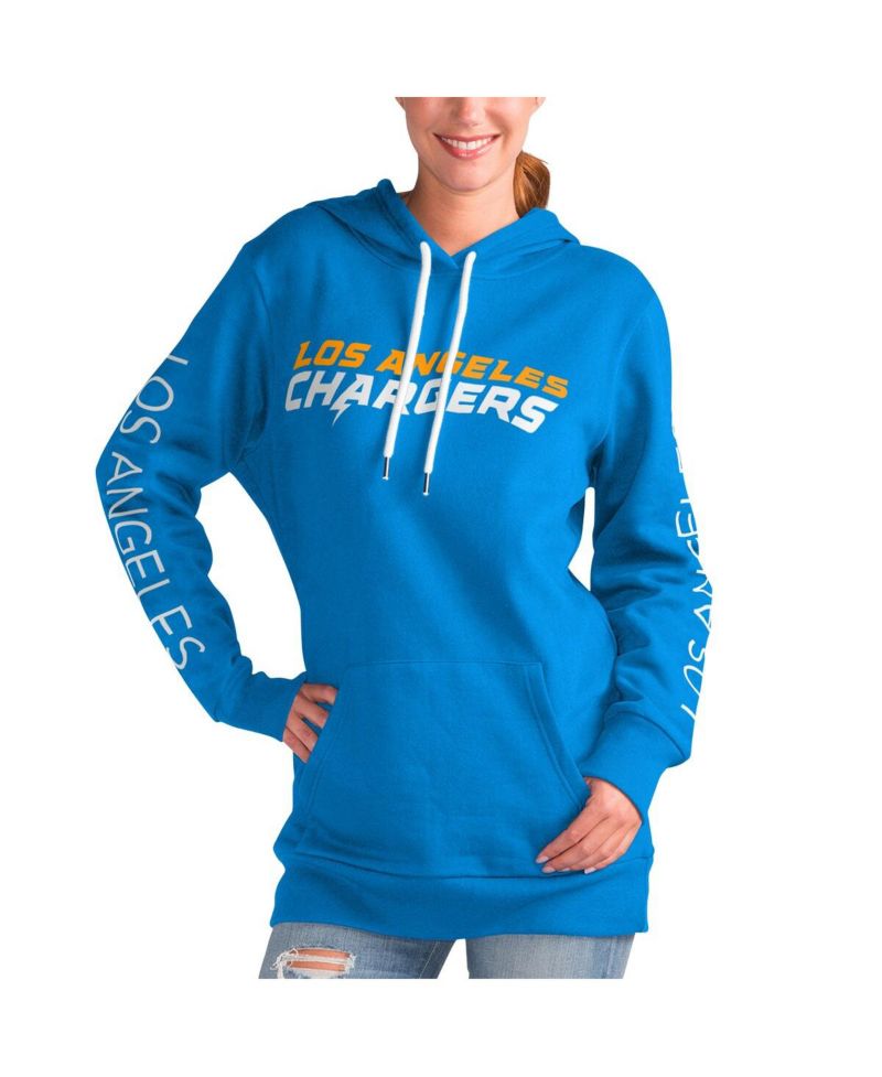 Women's Powder Blue Los Angeles Chargers Extra Inning Pullover Hoodie